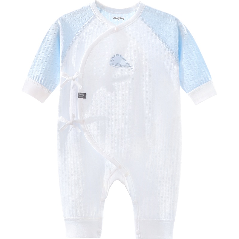 Aengbay 初生婴儿衣服宝宝连体衣新生儿秋季外穿和尚服长袖哈衣爬服