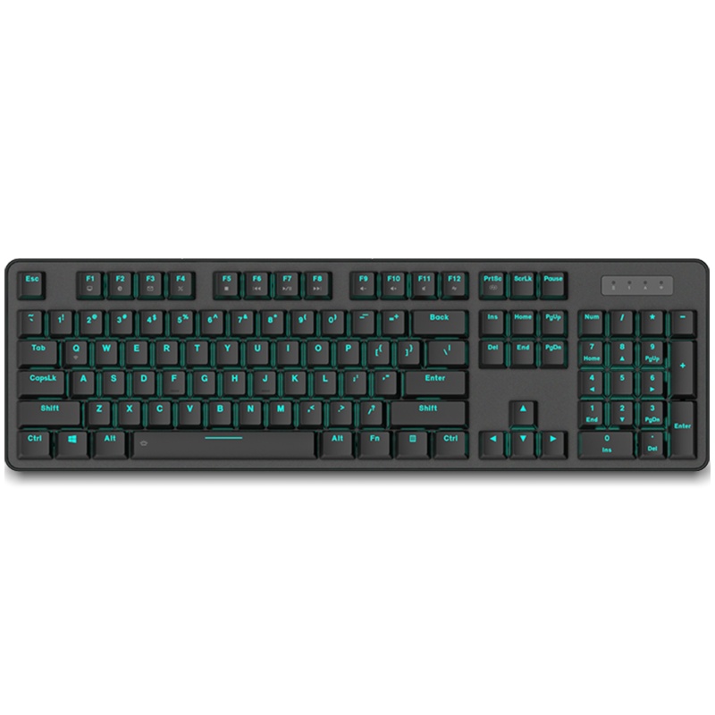 达尔优EK810无线双模机械键盘可充电游戏键盘 笔记本办公键盘2000Ah长续航2.4G 104键黑色黑轴