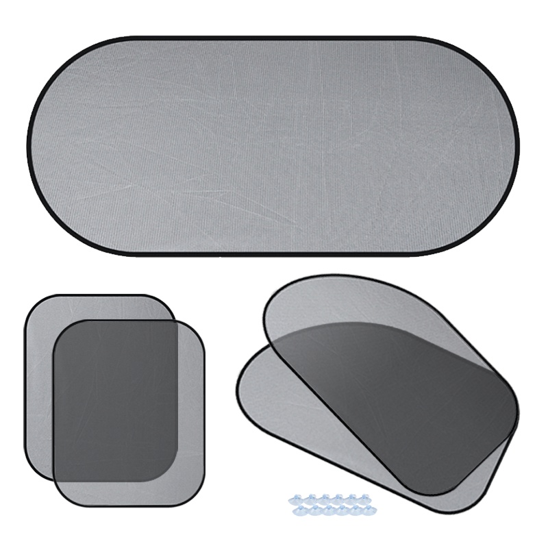 趣行 车载网纱遮阳挡套装(5件套) 夏季汽车遮阳板防晒帘避光隔热窗帘 侧挡x4 后档x1 通用