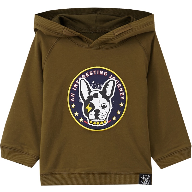 [2件2折价:19]米喜迪mecity童装秋新款男宝宝太空狗印花婴儿连帽卫衣