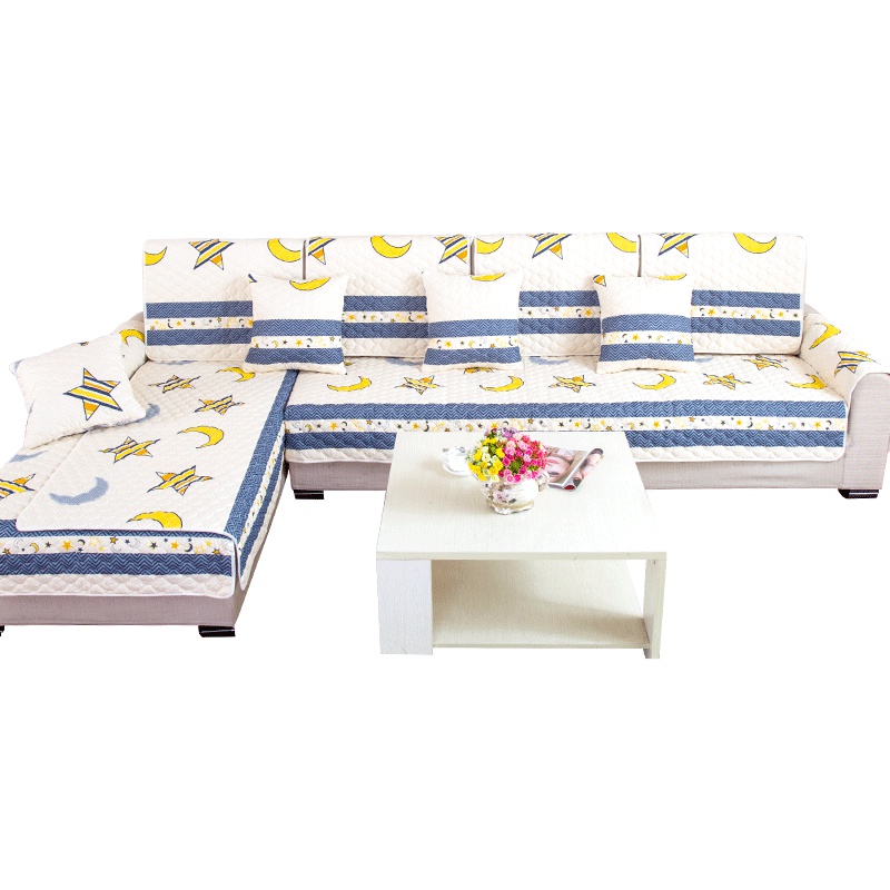 梦雅莉双面四季通用布艺沙发垫防滑罩萬能全包套简约现代