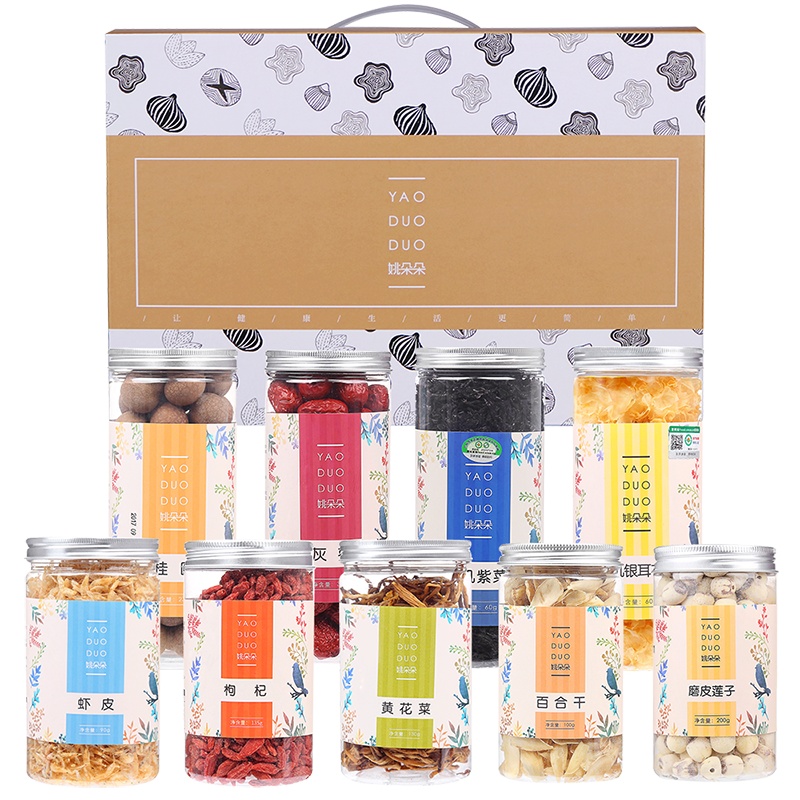 姚朵朵 尊享合礼菌菇干货礼盒1355g 员工福利年节团购大礼包 含红枣