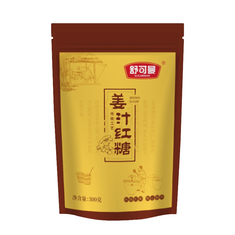 舒可曼姜汁红糖300克/袋装 配料:红糖 老姜茶 冲饮调味品 舒可曼(SUGARMAN)出品 国产