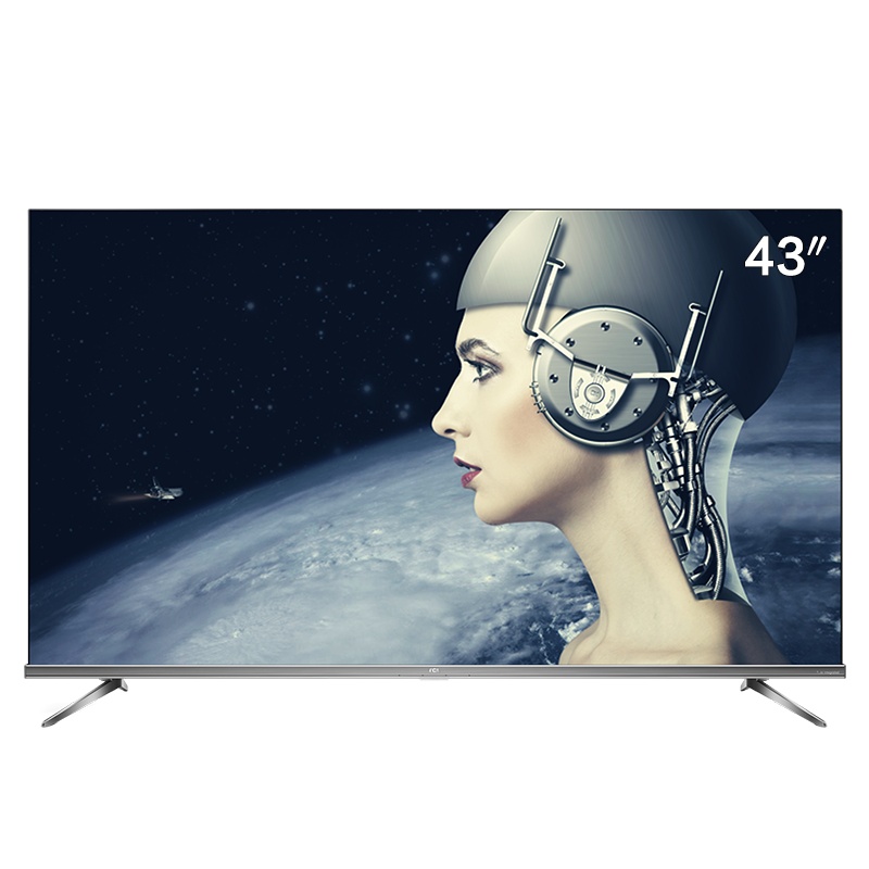 TCL 43T6 43英寸液晶平板电视机 4k超高清 金属超薄全面屏 人工智能 智慧屏 12米免遥控 教育电视