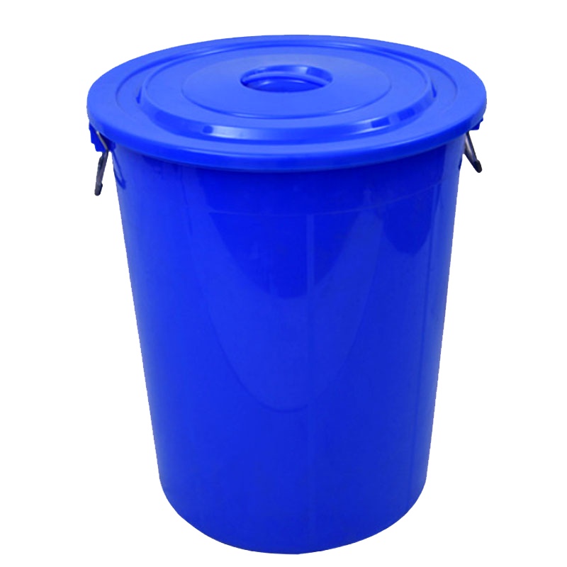 冰禹 BY-644 圆形收纳桶大容量水桶 酒店厨房垃圾桶 工业环卫物业垃圾桶 50L桶 蓝色带盖