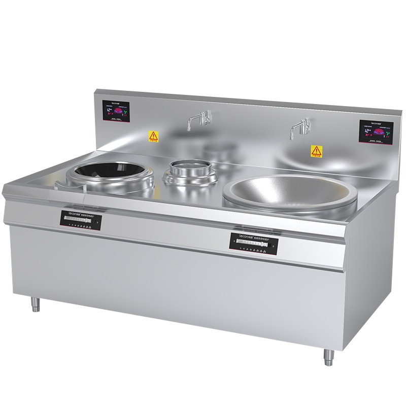 乐创(lecon)商用电磁大小组合灶 大锅锅径800 12+20KW大功率饭堂企业炒灶 380V LC-J-A1220D