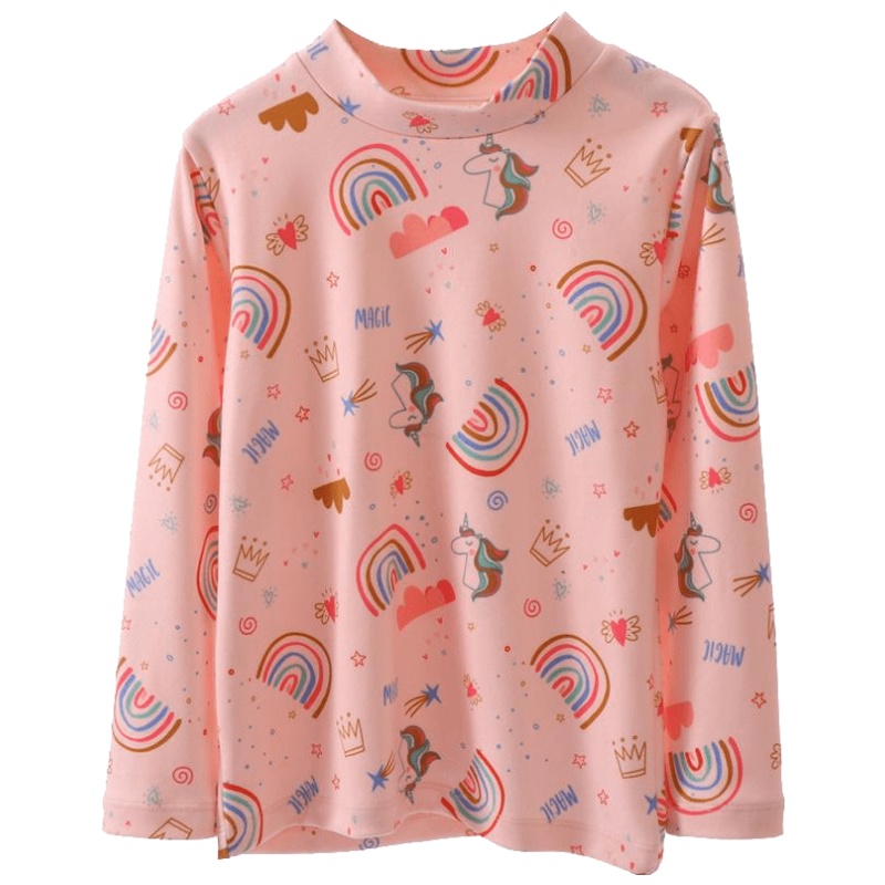 KIDS MAM&DAD秋冬儿童女童半高领打底衫秋衣上衣童装儿童长袖T恤保暖内衣