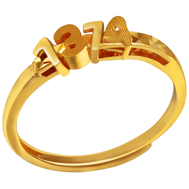 黄金码头5G足金1314可滑动戒指999黄金手饰纪念表白送爱人女友