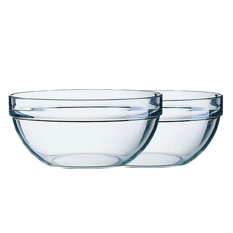 乐美雅透明钢化玻璃碗微波炉饭碗面碗汤碗沙拉水果碗调料甜品碗调料碗和面碗可叠碗