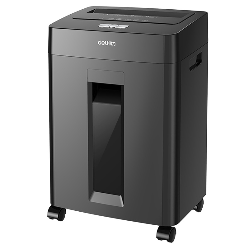 得力(deli)34252碎纸机 办公家用碎纸机 14L 3*15mm 10分钟 碎卡光盘 黑色