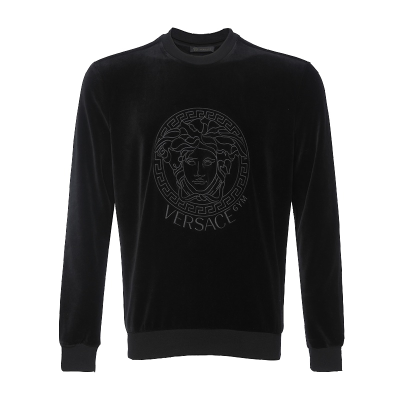 范思哲/VERSACE 19春夏新品 男士长袖圆领套头卫衣 意大利 新款黑色