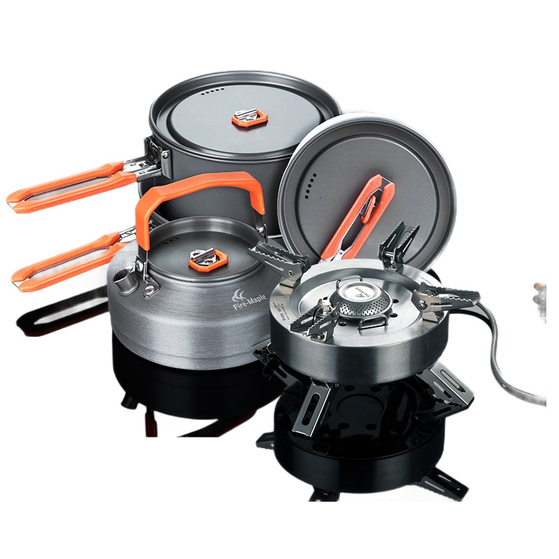 火枫户外炉炊具套装擎天大功率气炉盛宴4-5人套锅野营户外装备