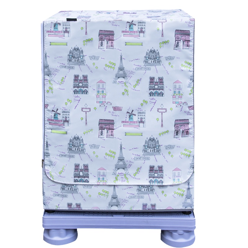 家家尤洗衣机罩双层加厚防水防晒洗衣机套6/8/10公斤全自动滚筒洗衣机防尘罩通用型牛津布材质jjy-gt02布罩浪漫巴黎