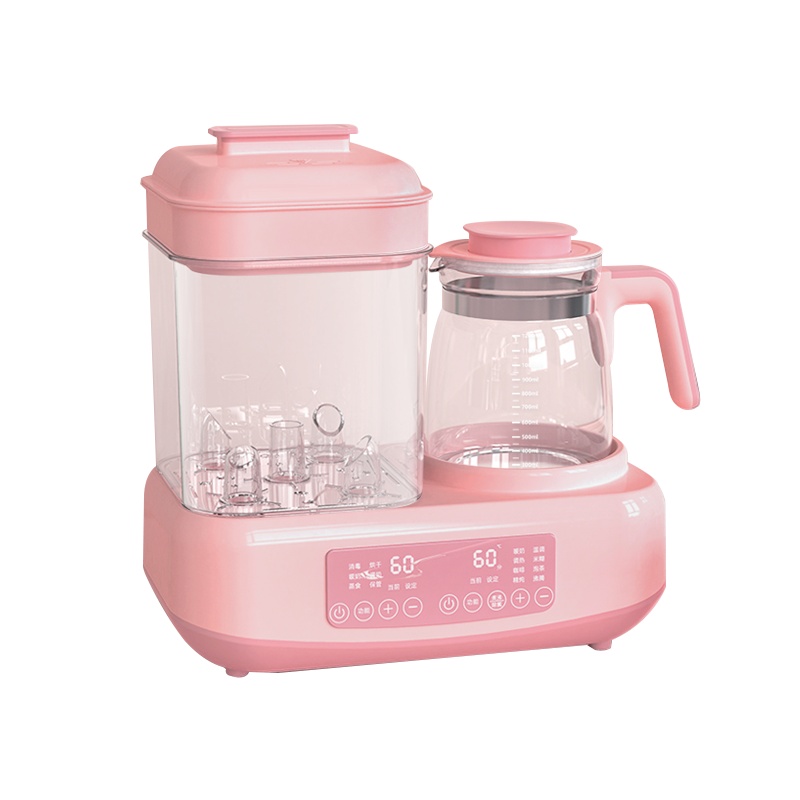 开优米(Kiuimi)调奶器恒温热水壶婴儿奶瓶消毒器温控全自动温奶器智能保温三合一珍珠白+暖奶篮+炖锅+茶漏