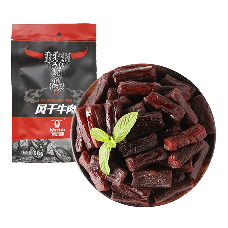 科尔沁 休闲肉脯零食 风干牛肉 辣味 52g 内蒙古特产