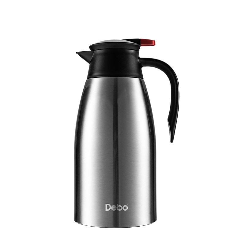 德铂(Debo)沙格水壶304不锈钢真空保温壶2L不锈钢色DEP-680 单个装