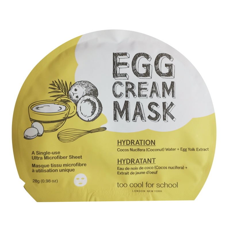 涂酷(too cool for school) 柔滑鸡蛋滋养面膜5片装28g*5(滋养补水 提亮肤色)