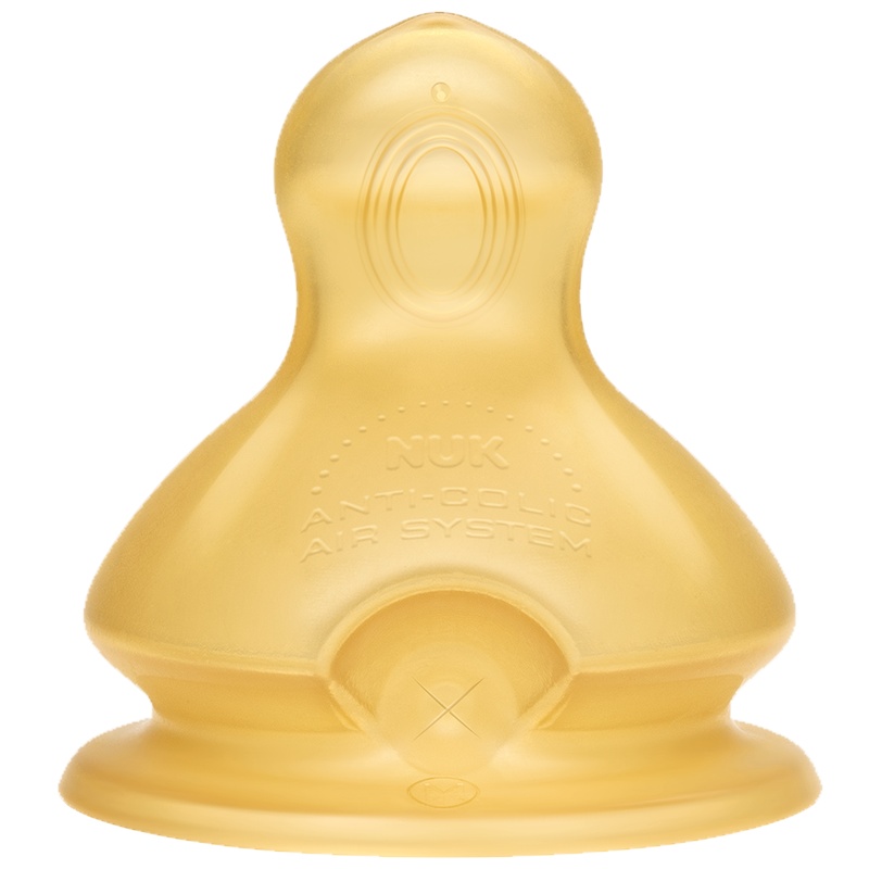 NUK宽口乳胶奶嘴(十字孔,适合6-18个月婴儿用)
