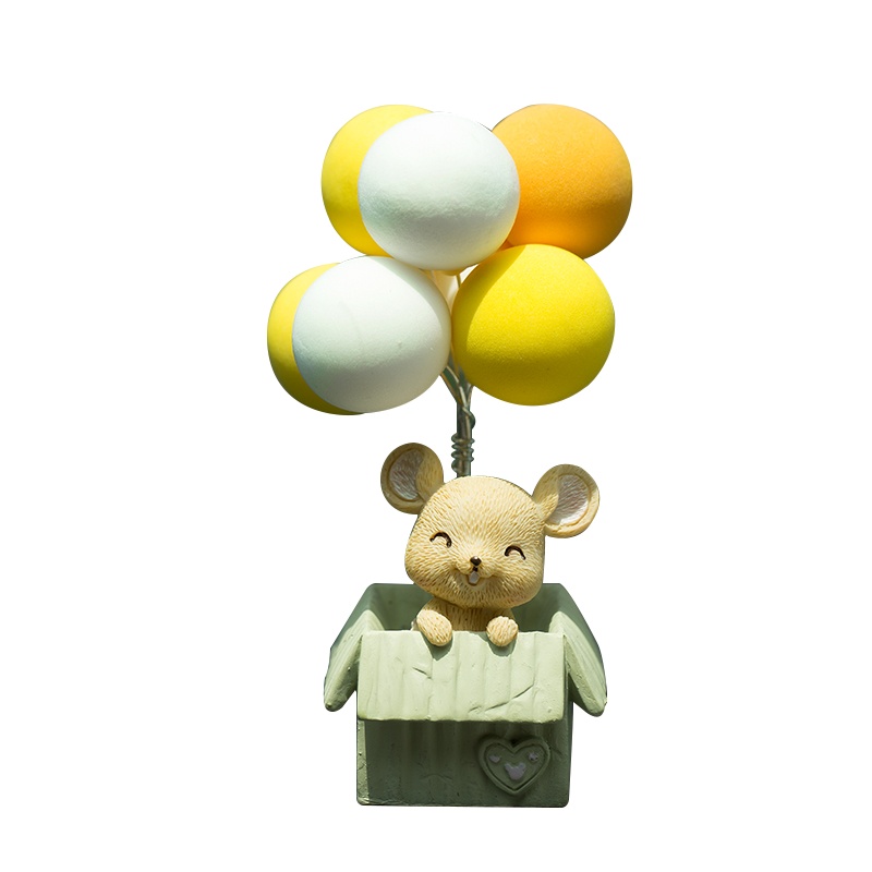 尚朴汽车摇头摆件告白气球车内创意可爱个性装饰车载中控台仪表台摆饰 紫白色气球[可摇头]