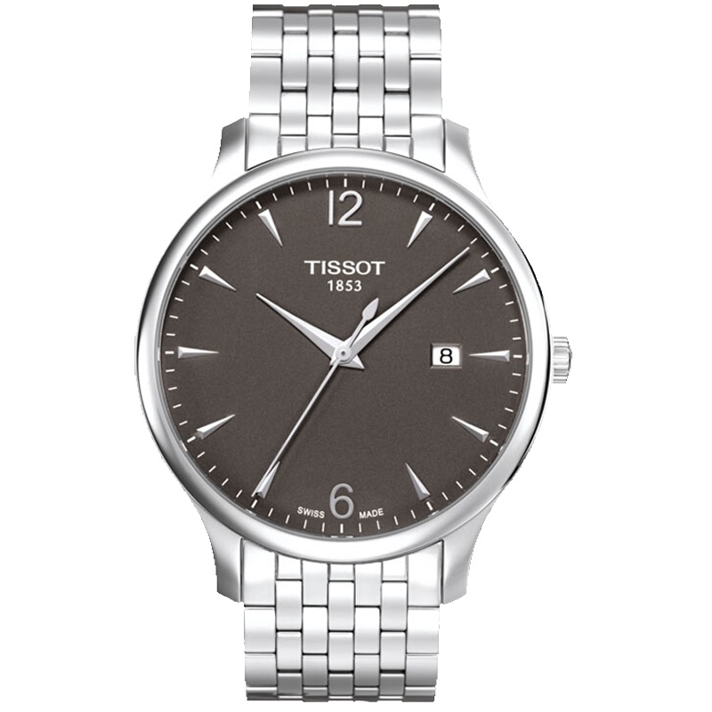 天梭(TISSOT)手表 俊雅系列商务休闲男士手表简约钢带石英表 男T063.610.11.067.00