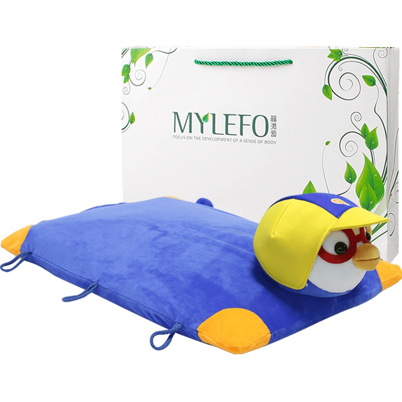 福满园泰国儿童乳胶枕头记忆枕芯卡通动物枕婴儿护颈椎枕趴趴低枕