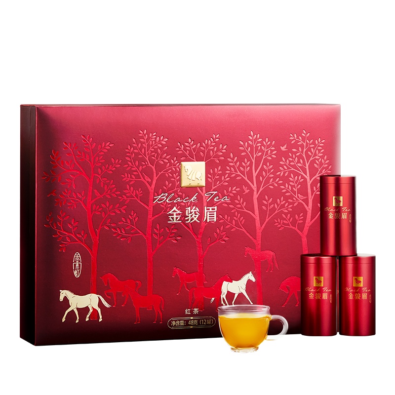 八马茶叶 金索红系列10000 武夷山金骏眉红茶 礼盒装48g
