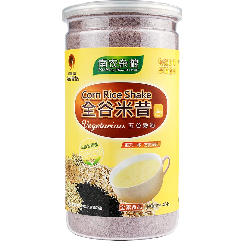 南农食品 全谷米昔中老年人米糊 燕麦片玉米小麦荞麦黑豆黑米黄米高粱薏仁营养代餐早餐谷物454g/罐无添加蔗糖