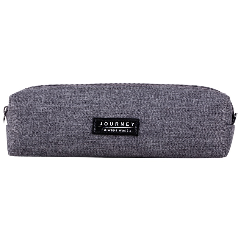 得力(deli)学生大容量笔袋方形铅笔收纳袋 格调灰66683得力(deli)学生大容量笔袋收纳袋 格调灰66683