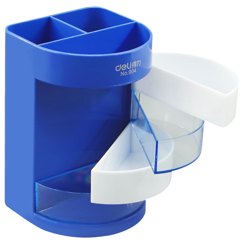 得力（deli） 904 多功能彩色办公笔筒/收纳盒 办公用品 904 蓝色