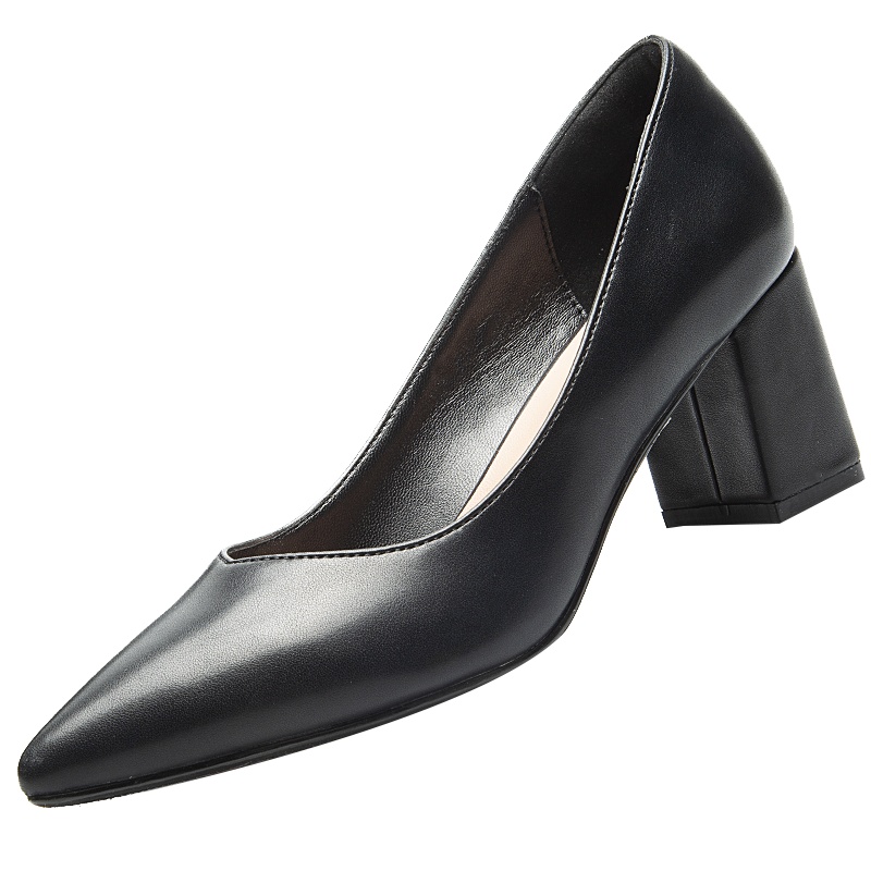 奥康女鞋春秋浅口尖头通勤鞋职场办公室6M高跟气质OL女单鞋