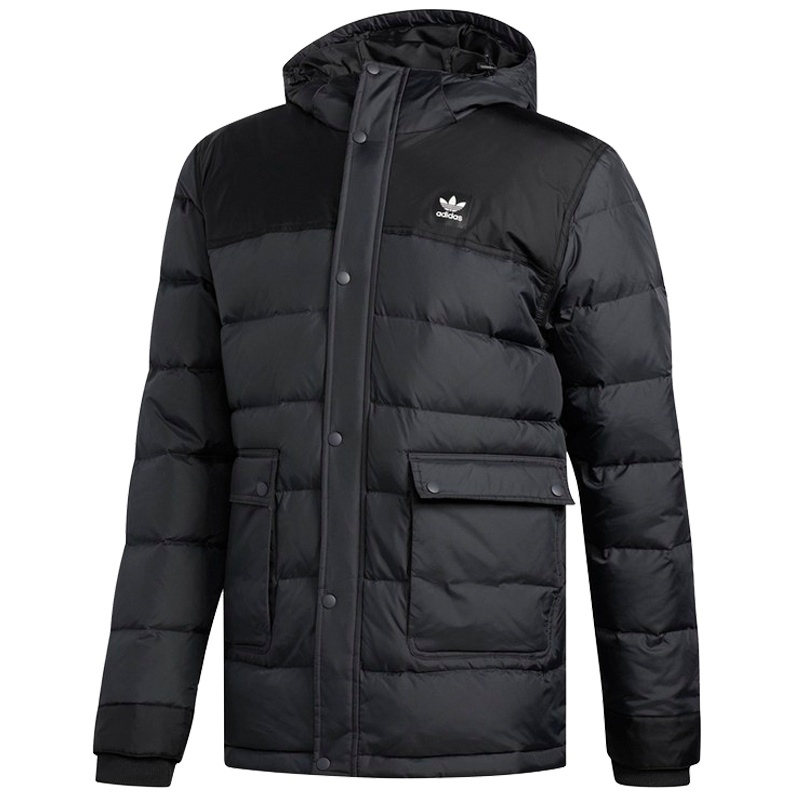 阿迪达斯(adidas) 三叶草男装冬季新款连帽保暖运动羽绒服外套DH3876