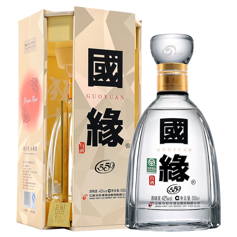 [升级版550ml]今世缘 国缘 四开幽雅醇厚型 白酒42度 550ml 单瓶装