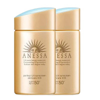 [2瓶装]新包装原装进口日本资生堂安热沙(ANESSA)安耐晒防晒霜60ml(SPF50)面膜身体防晒霜PA++++