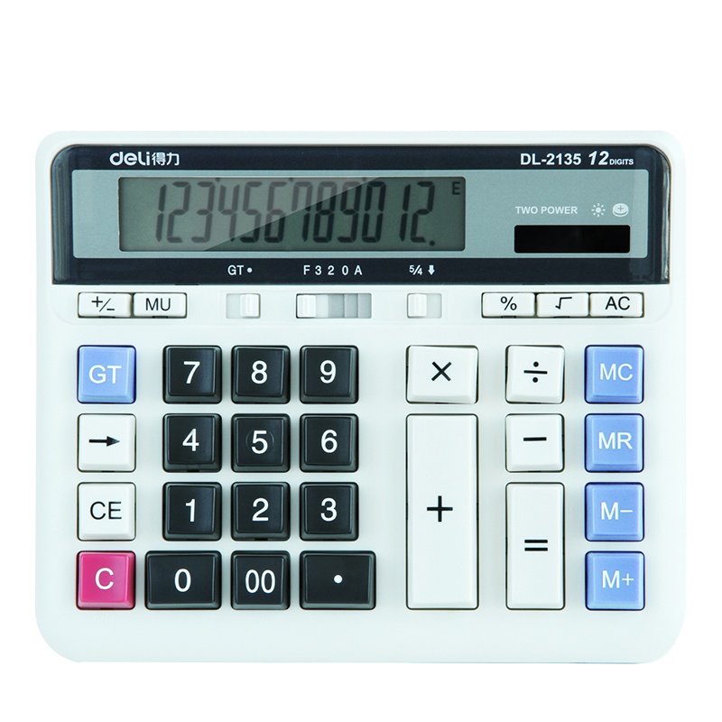得力(deli) 2135桌面计算器 白色 一台装