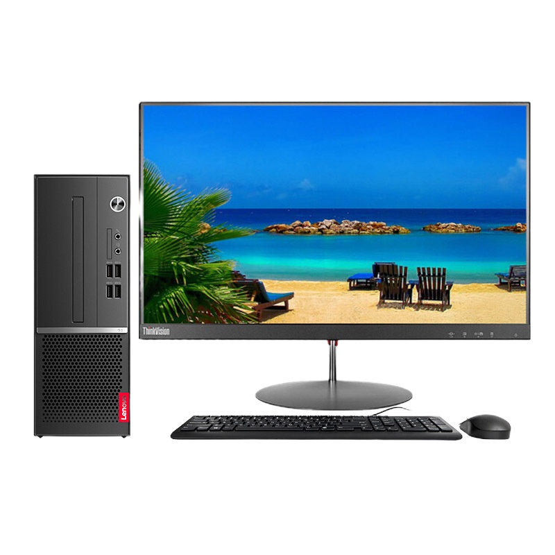 联想扬天 T4900V,i5-9400 8G 1T+256G独显2G 21.5英寸液晶显示器