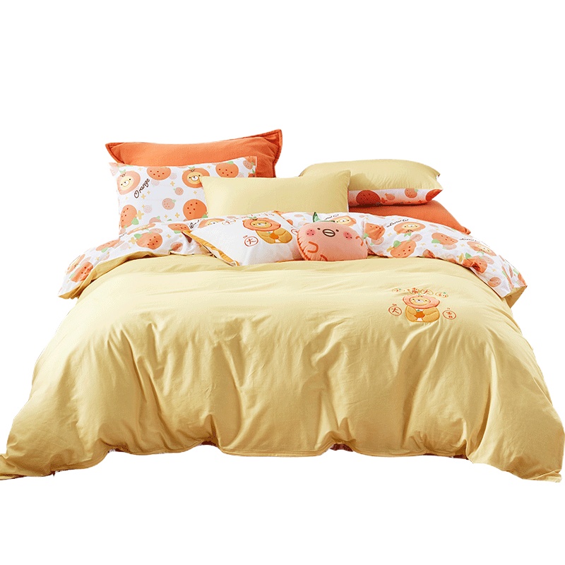 梦洁家纺 纯棉四件套全棉床品套件宿舍被套床笠三件套床上用品 元气食堂跨界IP联名款