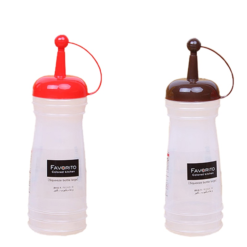 塑料挤酱瓶沙拉瓶果酱瓶调料瓶番茄酱瓶挤压瓶小油壶醋壶蜂蜜瓶大 敬平 大号2个装颜色可备注调味罐
