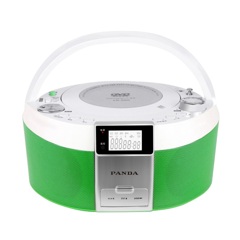 PANDA/熊猫CD-560CD/DVD播放机磁带USB接口学习教学胎教手提便携音响收音录音机连接电源通电 绿色
