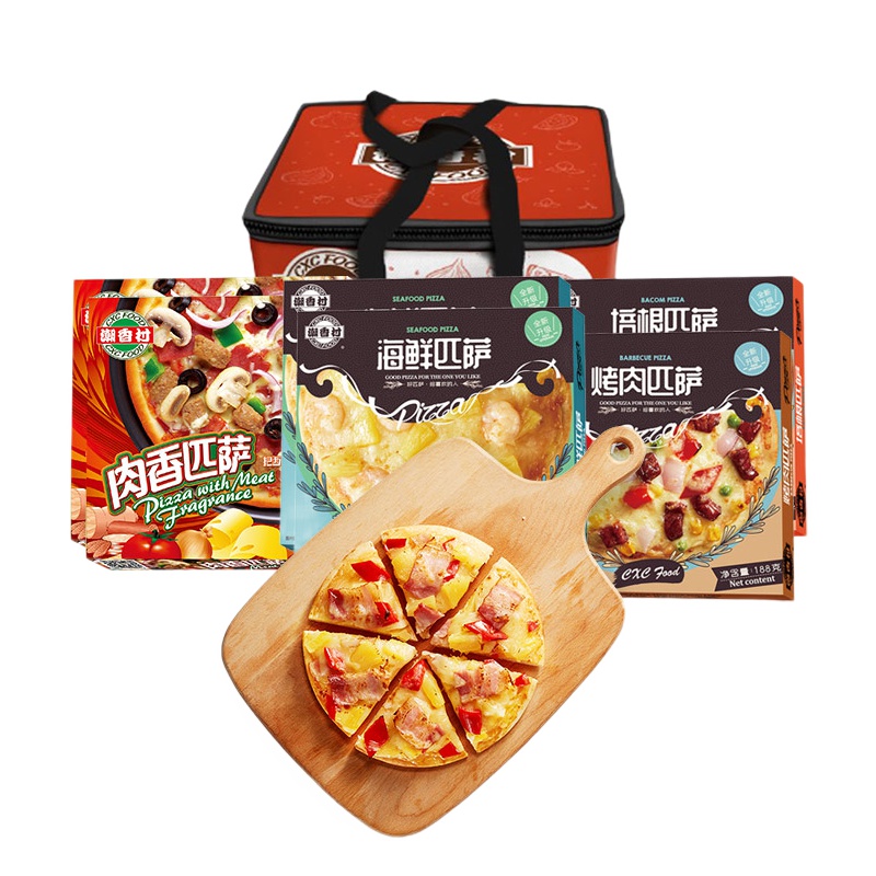 潮香村美式匹萨套餐6盒装992g 多口味披萨组合装 速冻米面食品