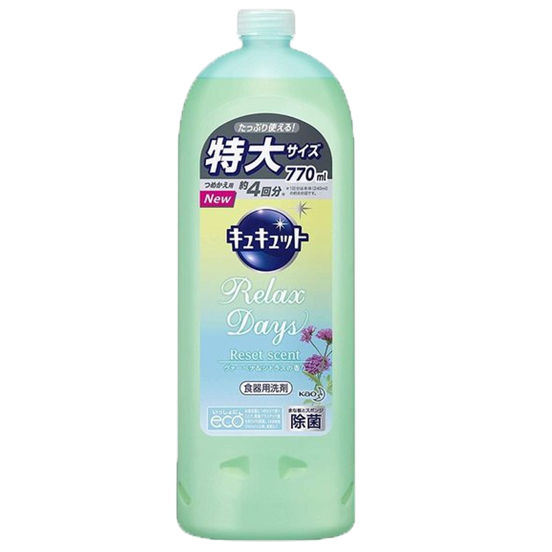 花王(KAO) 水果蔬菜餐具用浓缩洗洁精 替换装 770ml 薰衣草