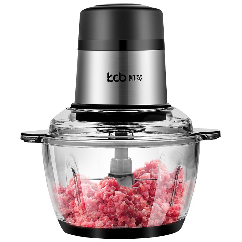 kcb凯琴绞肉机家用电动玻璃碗多功能料理机绞馅机碎肉机切菜机搅拌架KC-JR372-C/两套刀