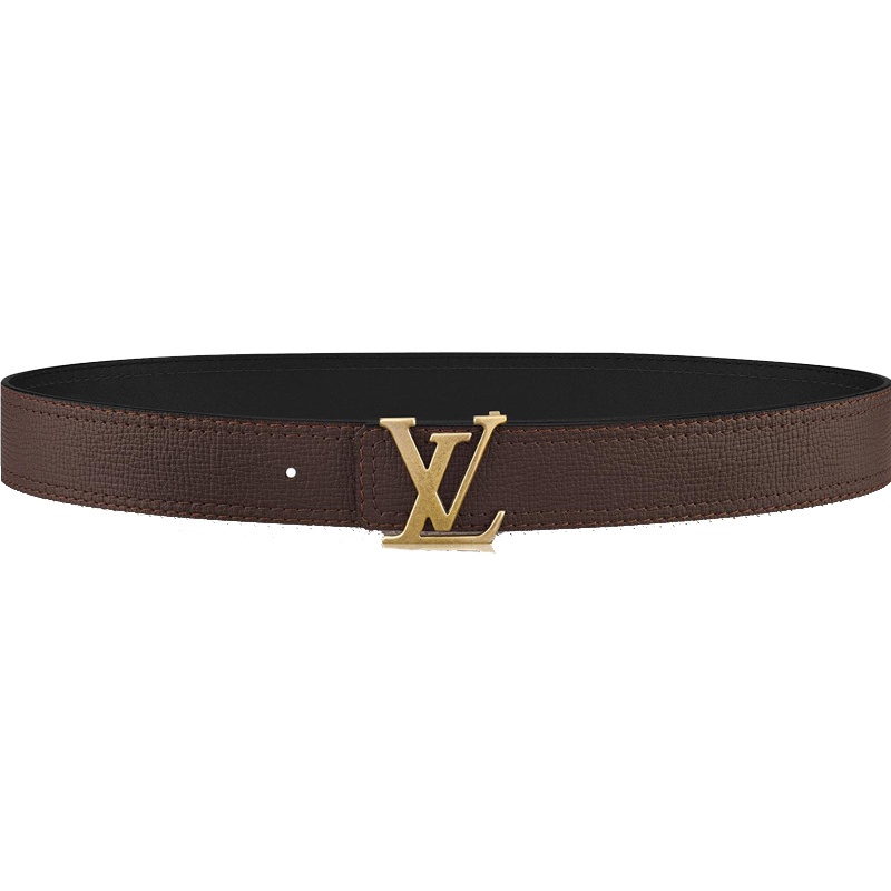 海外直邮LV路易威登男士腰带新款牛皮双面腰带40mm棕色金扣配饰皮带M9904U