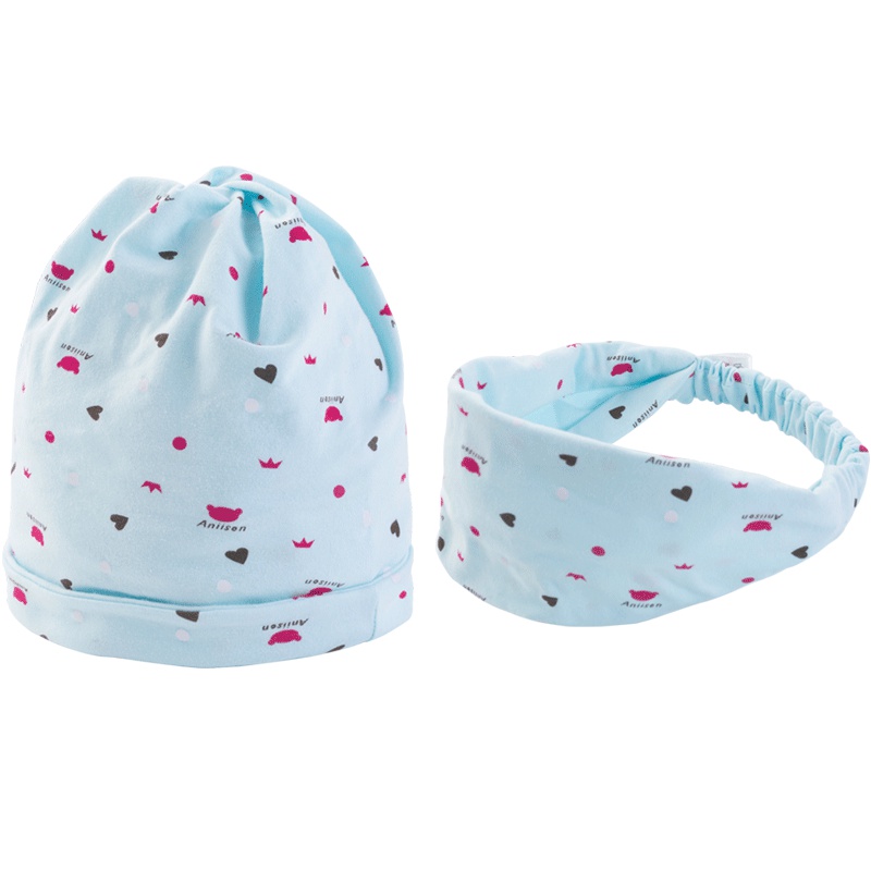 贝贝怡产妇头巾帽子孕妇产前产后防风吸汗透气月子帽2件装191Y412