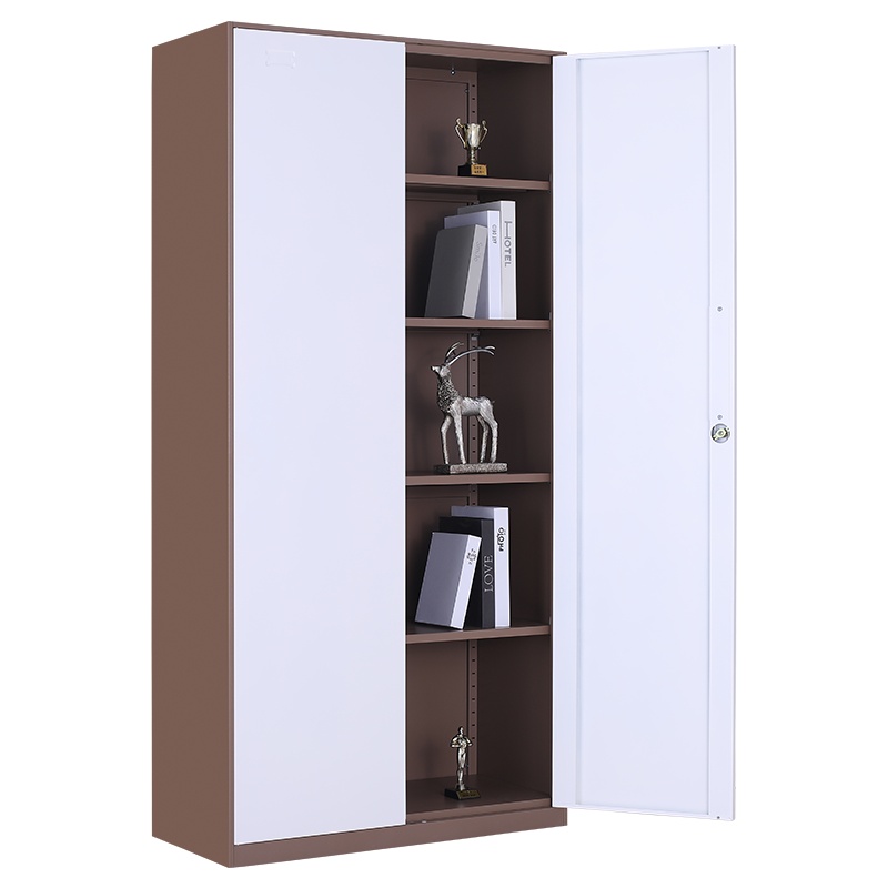 震海 通玻文件柜办公柜咖套白档案资料柜办公柜类钢制加厚办公室储物柜 家用书柜