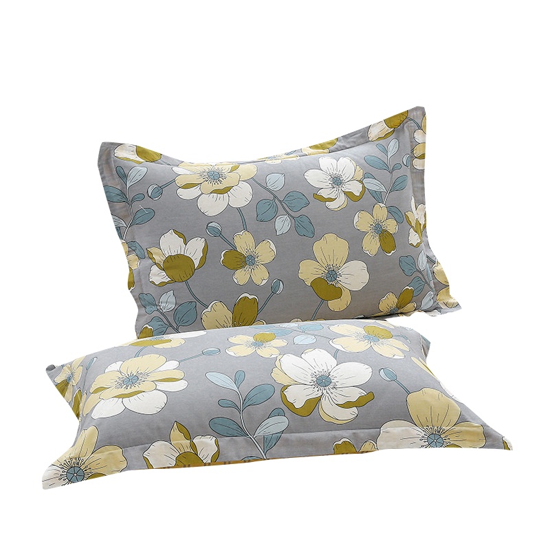 婵思 全棉亲肤舒适耐用印花枕套一对装