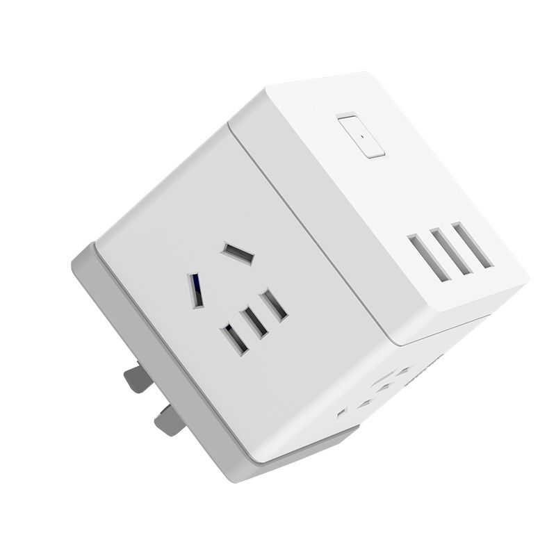得力 18327 魔方无线智能插座转换器USB插线板多功能插排充电拖线板