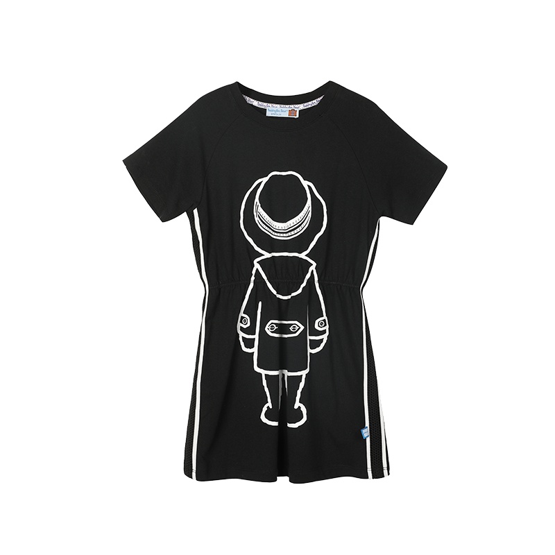 Paddington Bear帕丁顿熊童装夏季女童背影熊宽松连衣裙