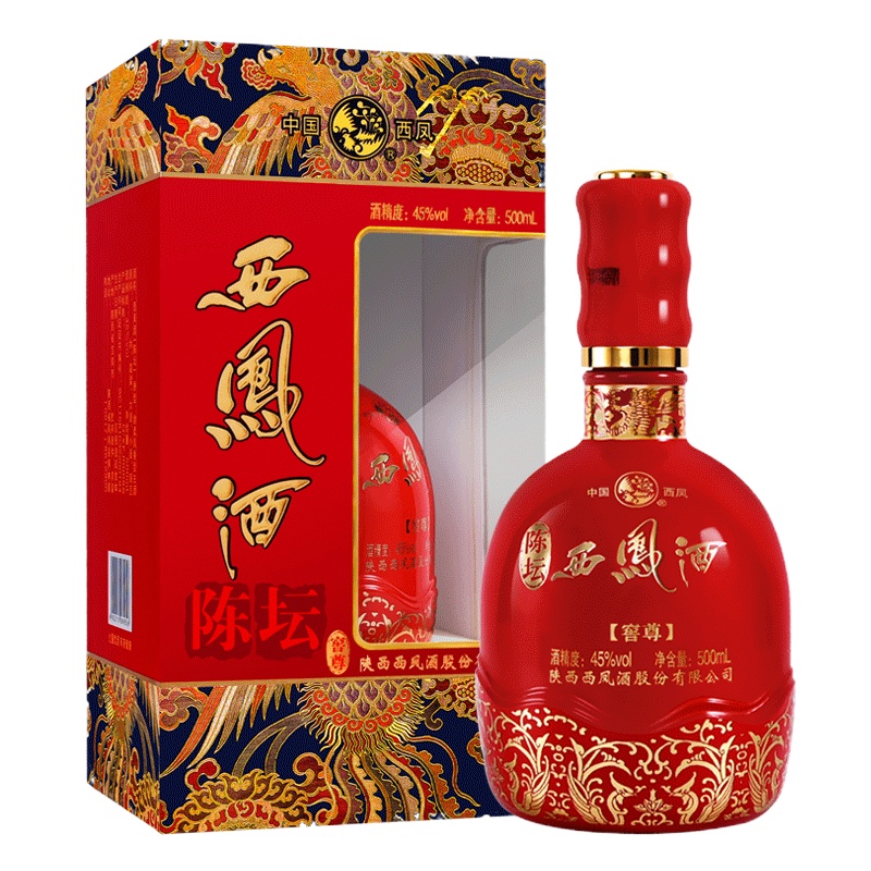 西凤酒 陈坛窖尊 45度 500ml单瓶 凤香型白酒
