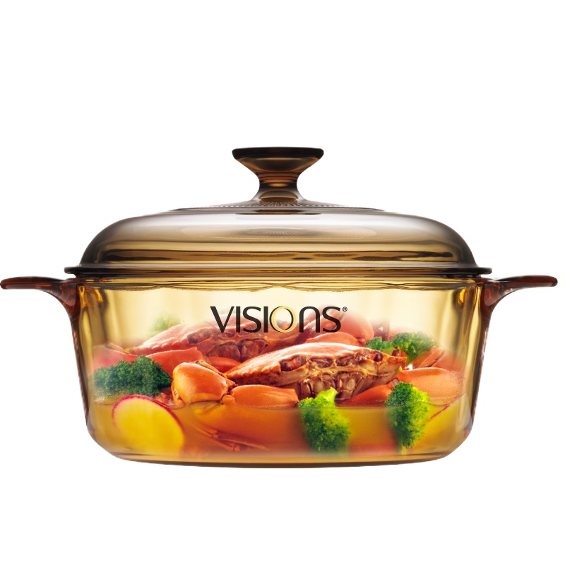 康宁(VISIONS) VS22 家用晶彩透明汤锅 2.25L炖锅汤锅煲汤