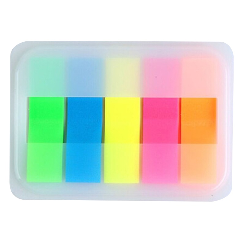 齐心 D6017荧光膜索引标签指示贴/便签条/便利贴/百事贴(44x12mm)20张*5色办公文具